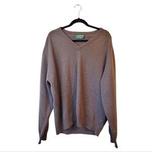 Alan Paine Men's Brown Wool V-Neck Sweater Size EUR 56 / US XL